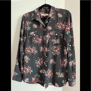 Ann Taylor Loft Floral Buttondown
